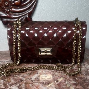 Elegant Quilted Burgundy Chain Bag